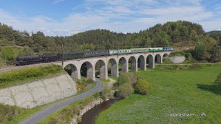 Steam & Diesel on the 'Ligne des Causses': 140C27 & BB67456 in 4K (Drone & Camcorder)
