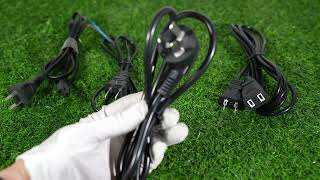 10 12 14 16 18 20 22 Awg Gauge 2 3 Prong Ac Power Supply Outdoor Extension Cord Charger Power Cords