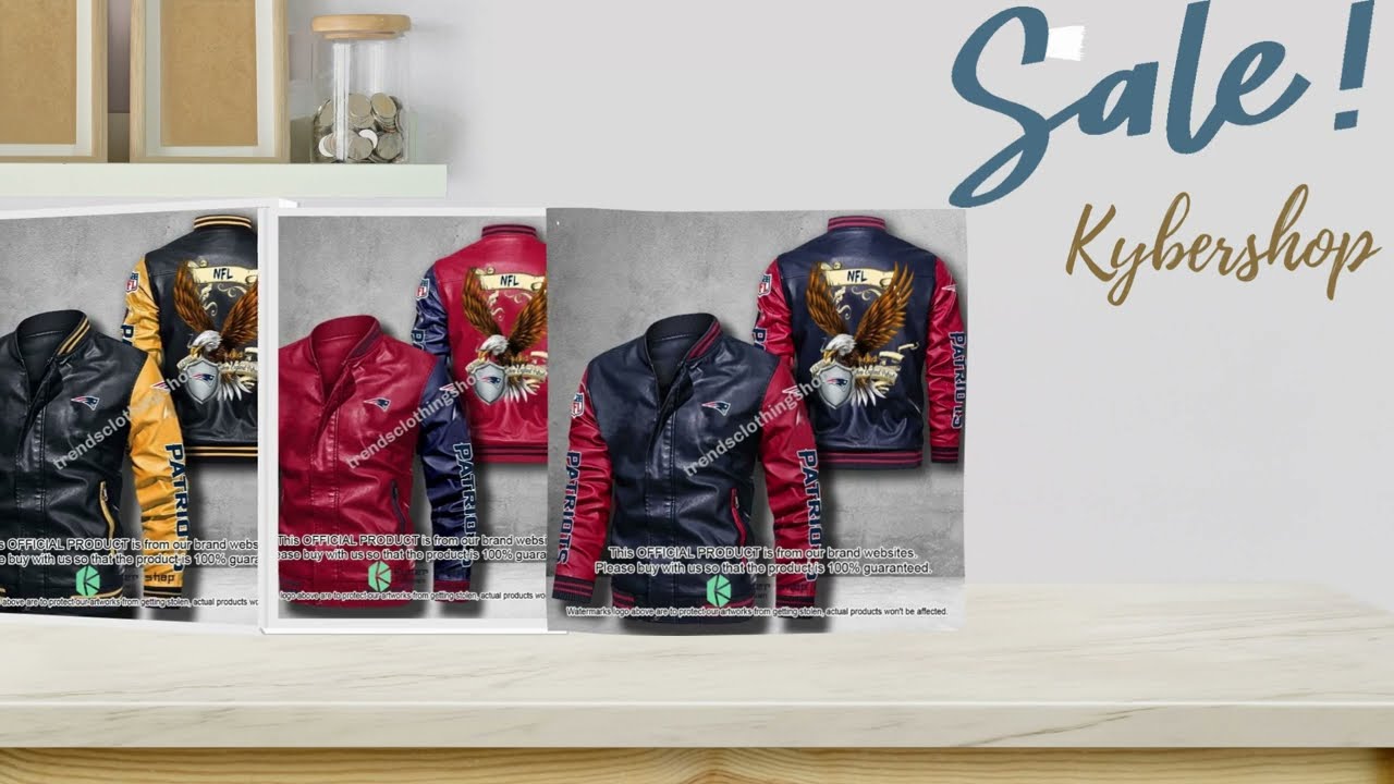 New England Patriots NFL Eagle Leather Bomber Jacket