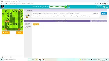 L26-13 |Code.org | Express-2021 | Lesson 26: For Loops with Bee | level 13