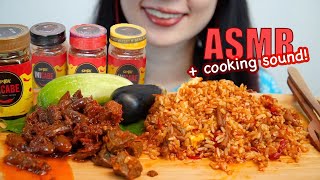 ASMR COOKING & EATING SOUNDS NASI GORENG SAMBAL USUS + (SAMBAL PARU PEDAS,WAGYU,BABY CUMI) + LALAPAN