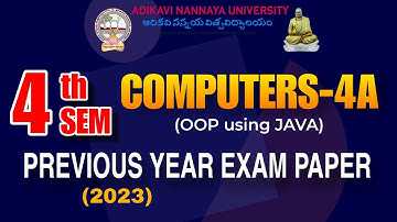 AKNU 4th Sem Computers 4A previous year exam paper pdf download | Oop using java | BSC 2023 Paper