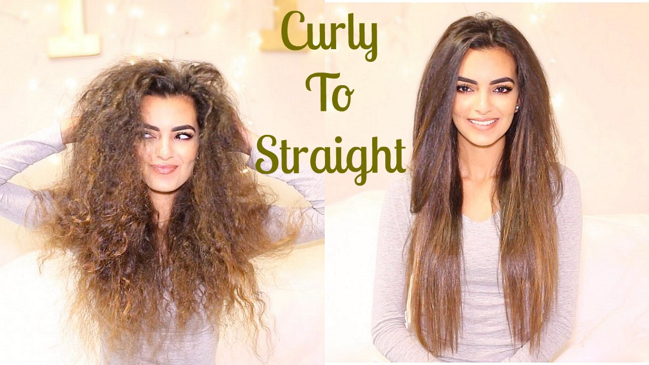 CURLY TO SHINY STRAIGHT HAIR ItsRimi YouTube