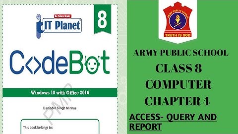 APS class 8 Computer | Chapter 4 | ACCESS - QUERY AND REPORT  (EXERCISE) @nksclasses