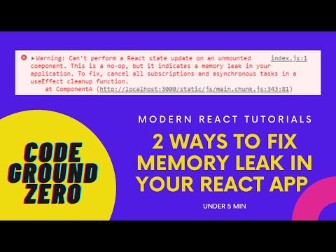 How to fix React Memory Leak error in React App ? || 2 solutions under 5 mins || React Tutorials