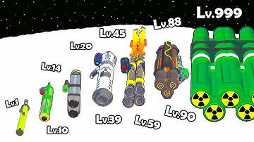 Rockets Stack - Max Level Up Evolve a Bazooka into a Rocket | All Bosses