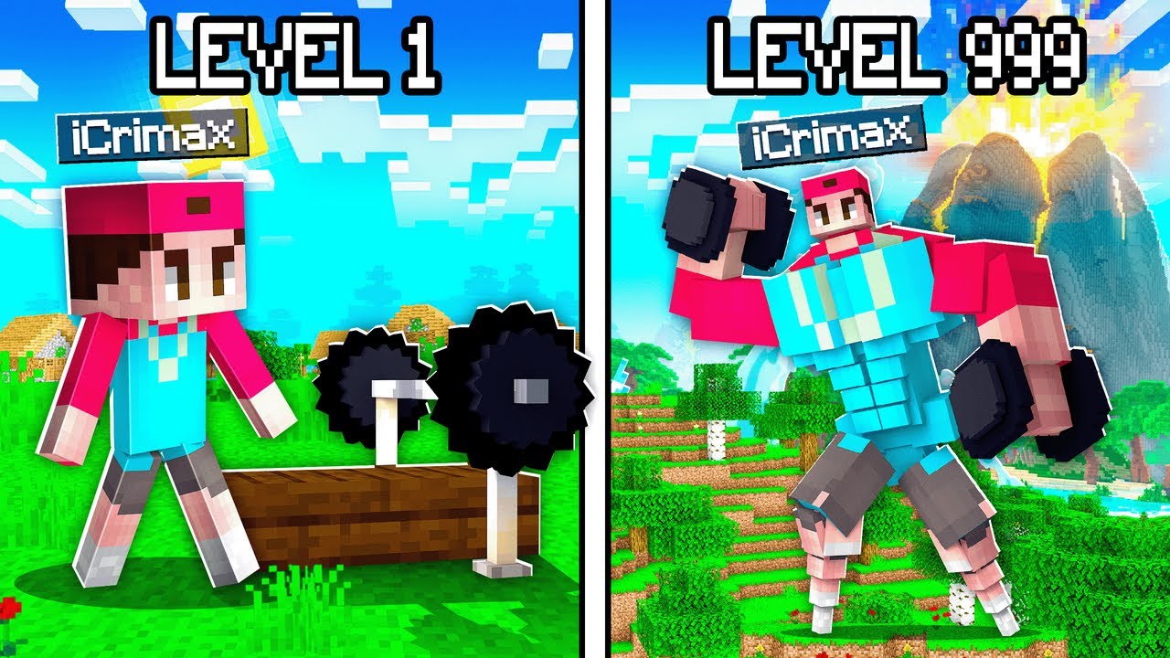 MINECRAFT aber JEDES LEVEL macht mich STÄRKER!