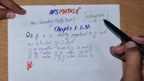 Exercise 1A Question 1 II APS Maths Class 8 II New Secondary Mathematics Book 3 Updated Edition