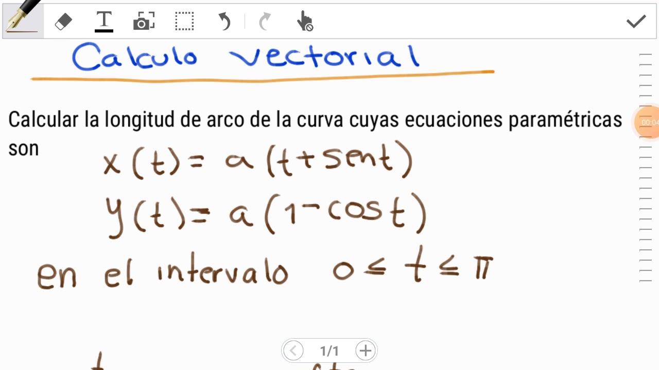 Longitud de arco de la curva dadas las ecuaciones paramétricas - YouTube