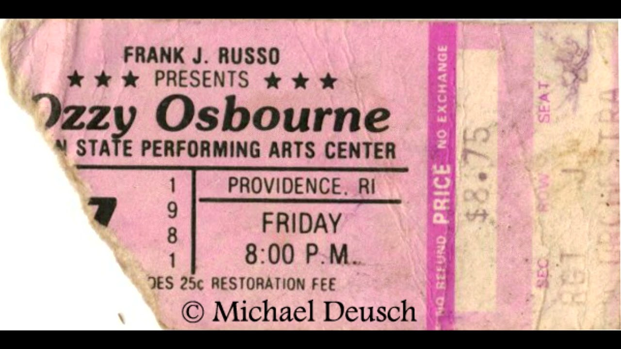 Ozzy Osbourne - 7th August, 1981 - Ocean State Theater, Providence, RI, USA