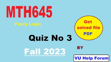 MTH645 Quiz No 3 Fall 2023||MTH645 Quiz No 3 Solution 2023