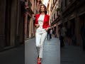 Fresh White Jeans &amp; Red Blazer Vibes 🌟 Urban Chic