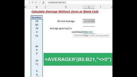 Calculate Average ignoring Zeros or Blank cells - Two Formulas
