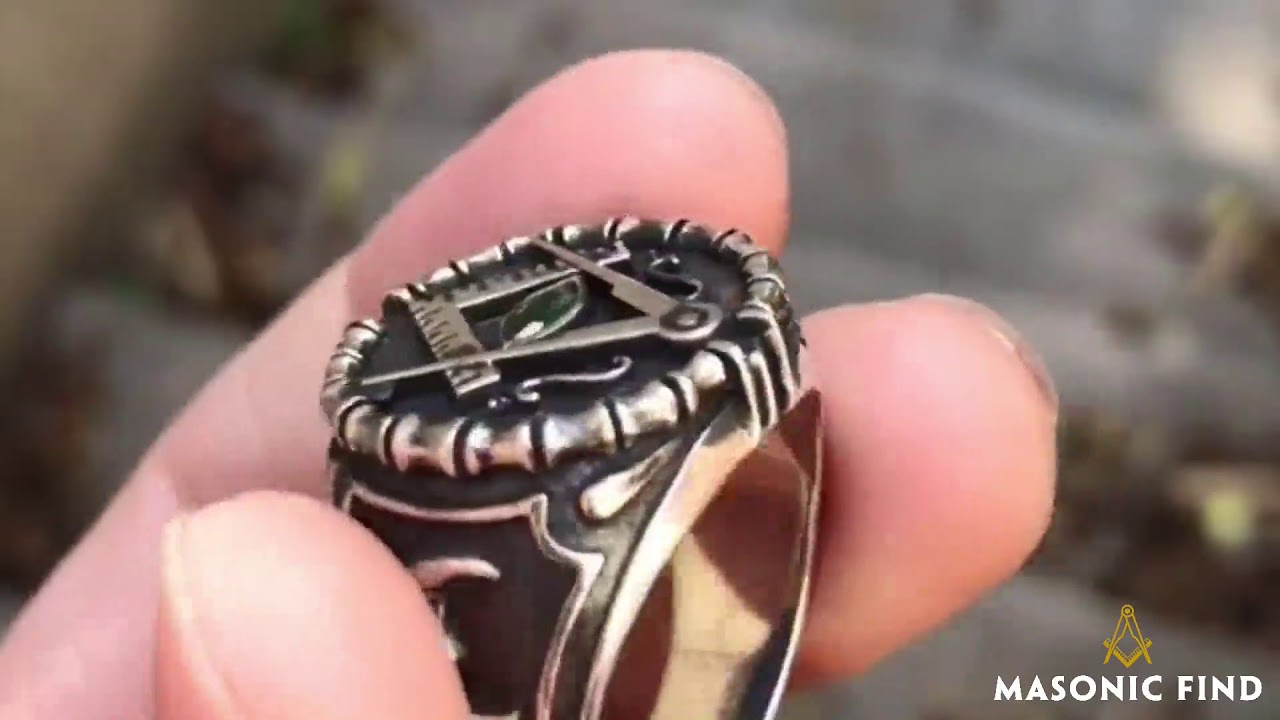 .925 Silver Vintage-Style Masonic Ring