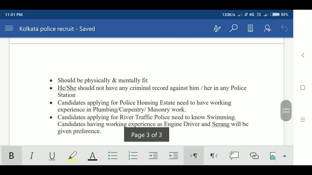 Kolkata Police Recruitment 2019