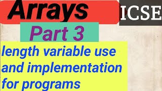Arrays in java part 3 | icse java arrays | Array in java | amplify learning arrays  leaf class array