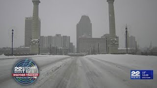 Road conditions after major storm in Springfield