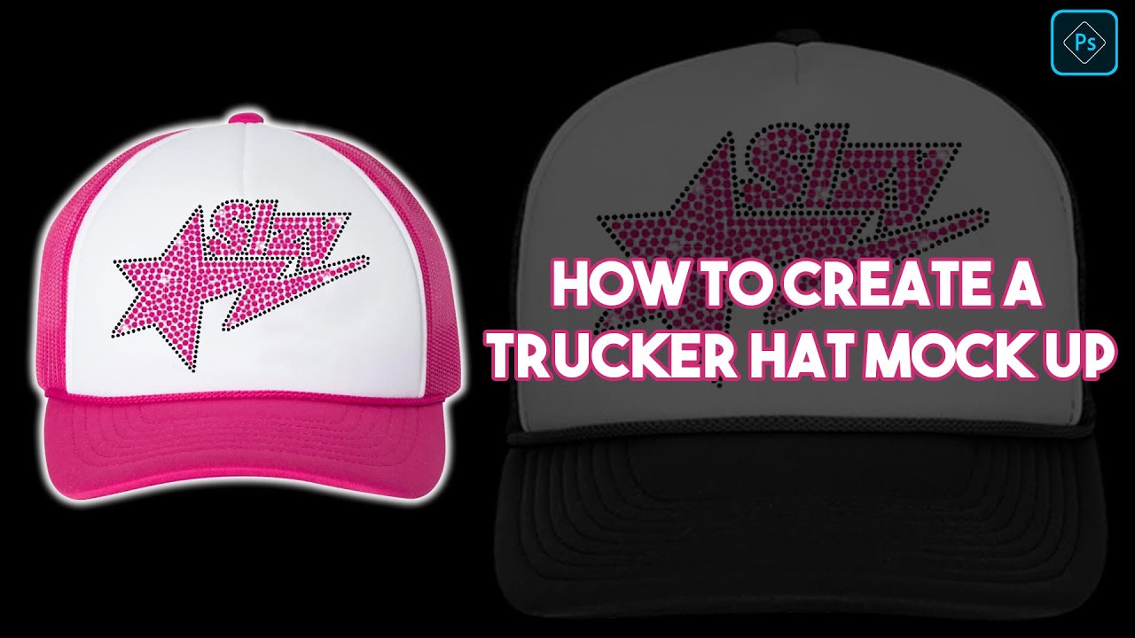 Dye Sublimation Trucker Cap Mockup Add Your Own Image and Background 