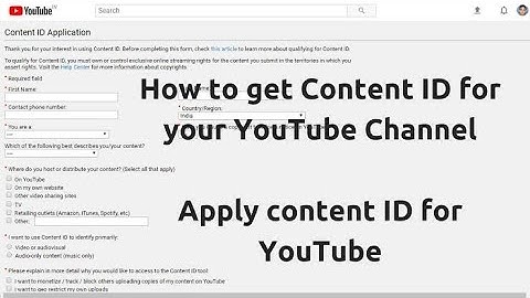 How to apply for YouTube content ID Full Video