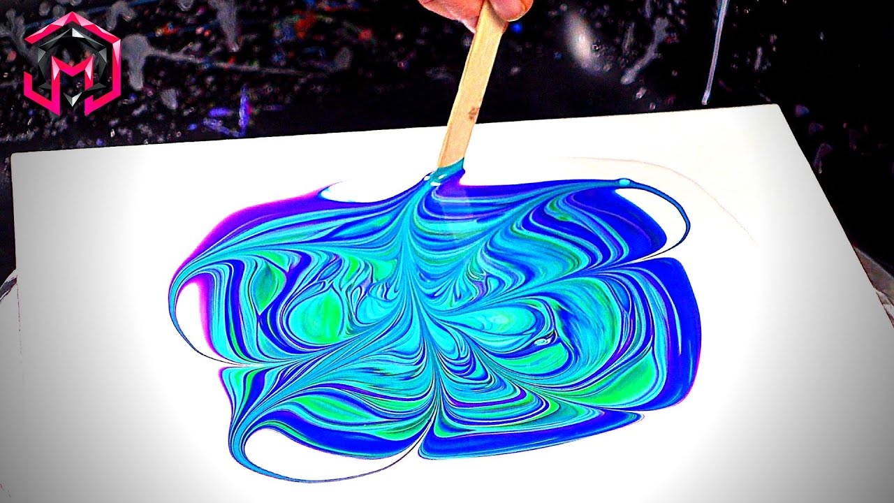 DAZZLING Negative Space with Embelishments Acrylic Pouring for ...