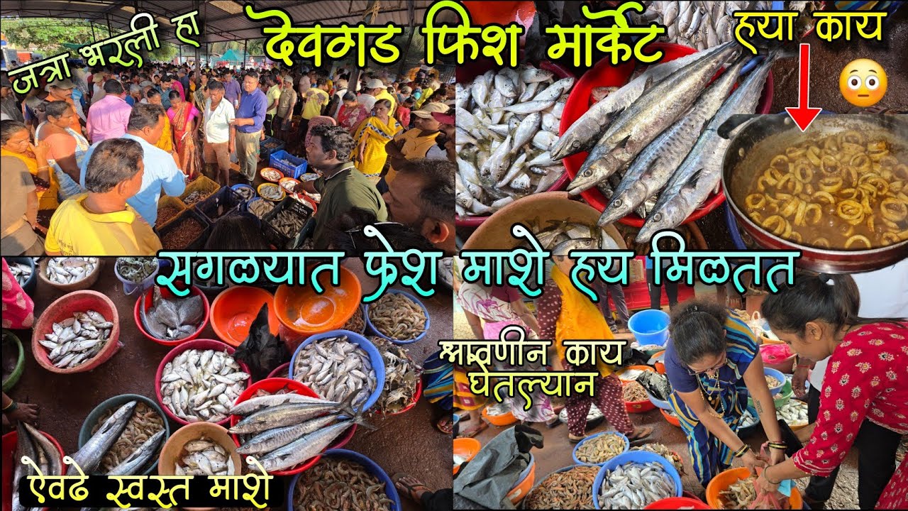 देवगड मच्छिमार्केट मधून केवढे माशे घेतलाव आणि लगेच बनवलाव रेसिपी😋 DEVGAD FISH MARKET ❤️