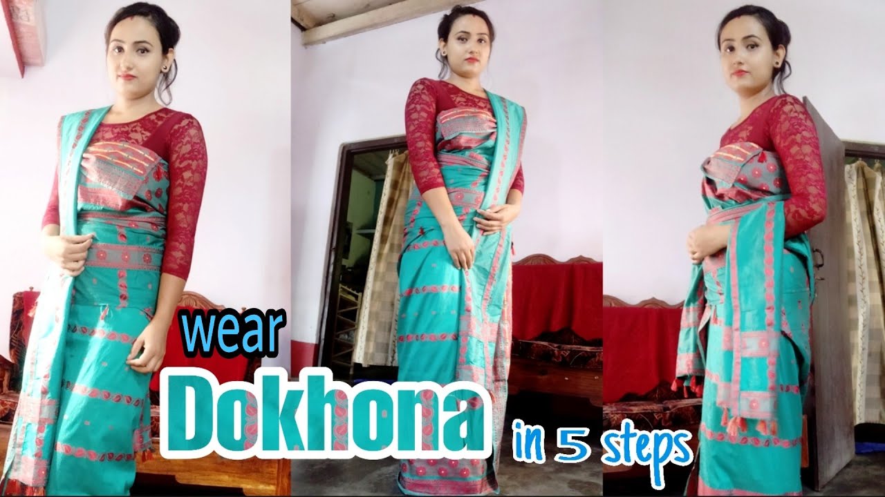 How to wear Dokhona  In just 5 easy steps  Bodo traditional attire 