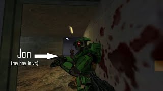 Bullying my friends in Half-life Deathmatch