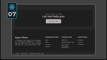 #07 Complete React Portfolio Website Project | Footer