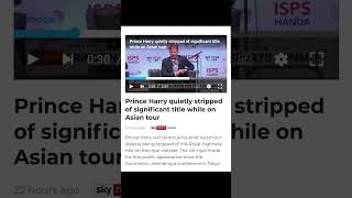 Prince Harry stripped of Title while on Asian tour ?? princeharry royalfamily shorts