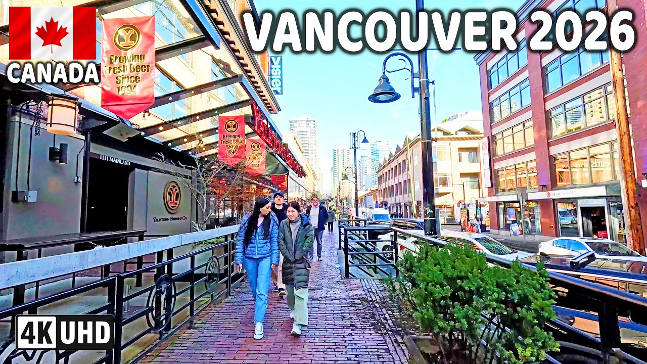 🇨🇦 【4K】☀️ Downtown Vancouver BC, Canada. February 2026. Relaxing Walk. Go Pro Hero 13.