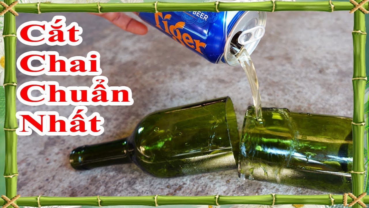 mẹo cắt chai thủy tinh nhanh và đẹp nhất, cách cắt... - youtube