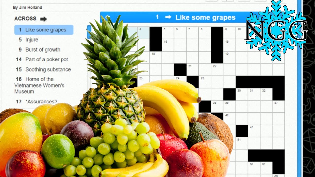 Crossword Time! 'Fruitless' Puzzle from 9/09/21 Actually Does Contain Fruit - YouTube