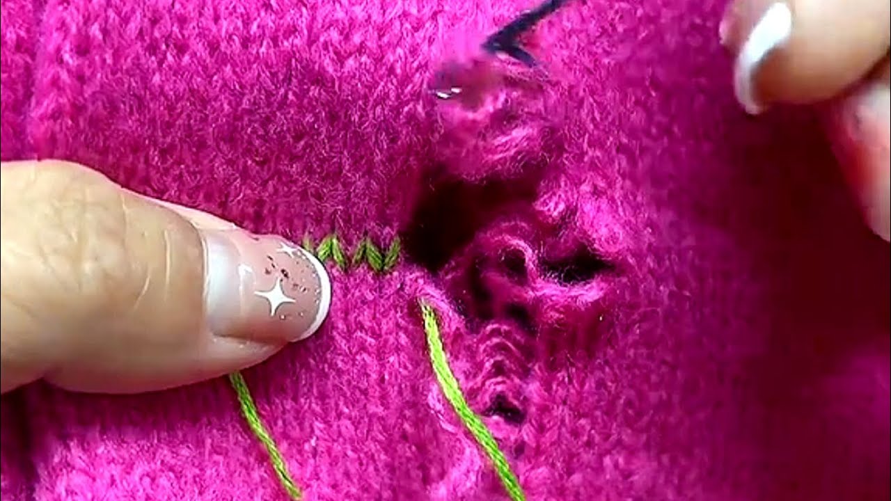 How to Perfectly Repair a Hole in a Knitted Sweater at Home - YouTube