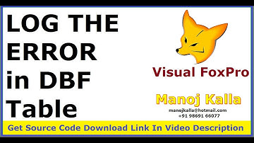 vfp log error | vfp9 save runtime error in dbf | log error saving into table | error save in dbf vfp