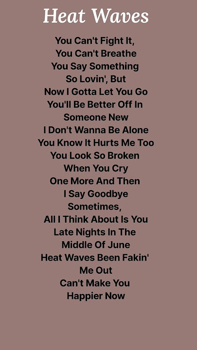 Heat Waves Lyrics #shorts #lyrics #heatwaves #glassanimals