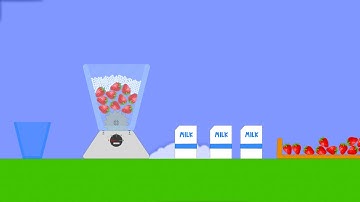 How to Make Strawberry Milkshake - Algodoo Testing