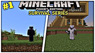 MINECRAFT PE🔥| Survival Series Episode 1|Made Op Survival Base And Iron Armor