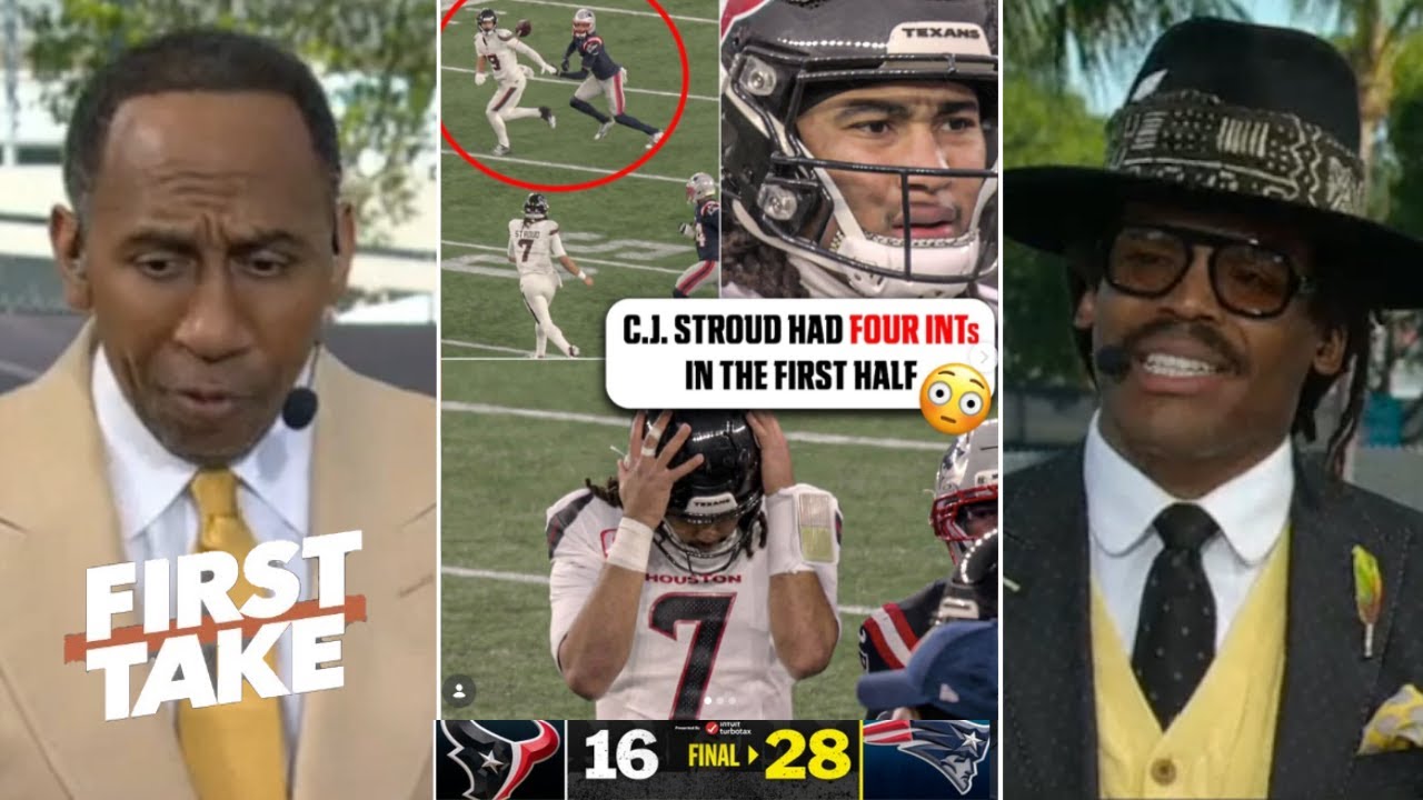 FIRST TAKE | That was AWFUL! - Stephen A. RIPS Stroud’s 4-INT disaster in Texans' loss to Patriots