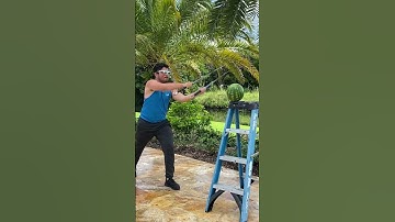 Chopping A Watermelon With 2 Medieval Swords! #irl #sword #chop