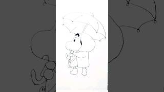 how to draw Shinchan with umbrella easy #art #trending #shinchan #shorts