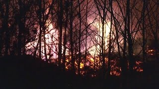 Large Brush Fire Continues To Burn In Greenbrier