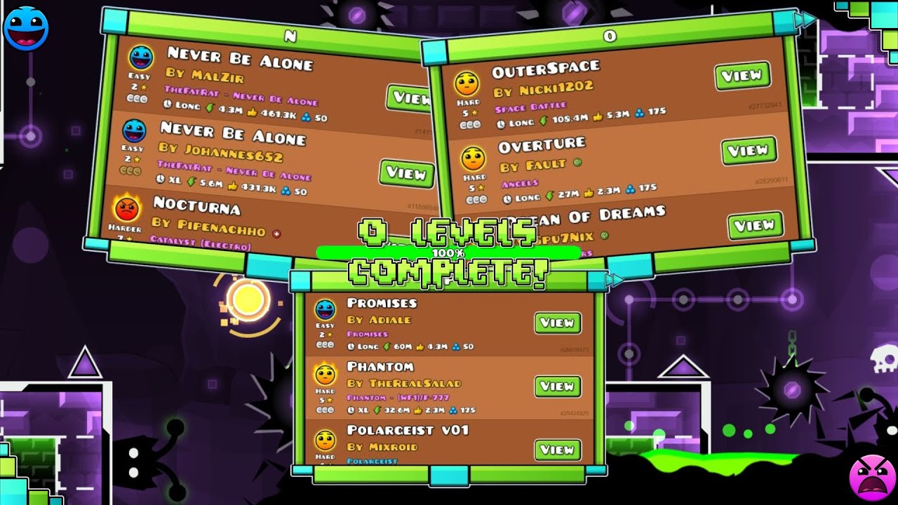 O Levels Completed ▶ OuterSpace, Overture, Ocean Of Dreams, Ominous, OMG ALIENS | Geometry Dash 2.2