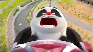 [Bamboo Panda 熊猫班卜❤️] 1st time Roller Coaster Riding 🐼🐻 #shorts #panda #팬더