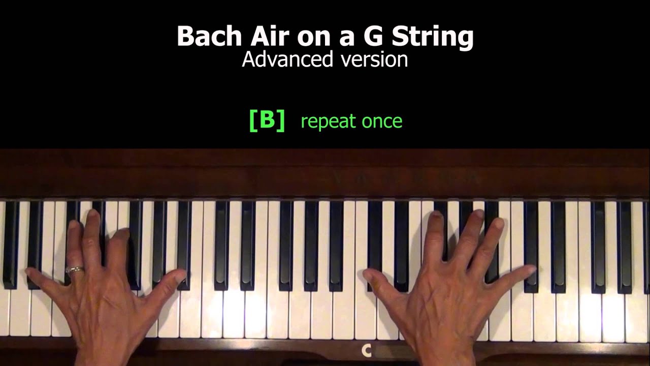 Bach Air on a G String Piano Tutorial SLOW - Level 5 Version - YouTube