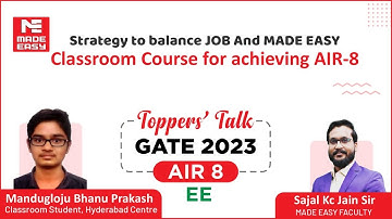 GATE 2023 | EE | Mandugloju Bhanu Prakash | AIR-8 |Toppers