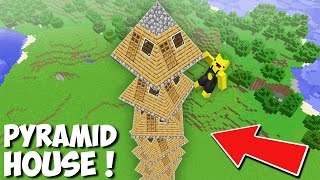 I can BUILD LONGEST PYRAMID HOUSE in Minecraft ! NEW TRIANGULAR HOUSE !