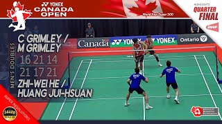 Watch Christopher Grimley / Matthew Grimley vs Zhi-Wei He / Huang Jui-Hsuan | Canada Open 2025 | QF MD HL