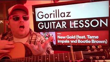 How To Play New Gold - Gorillaz, Tame Impala, Bootie Brown Guitar Tutorial (Beginner Lesson!)