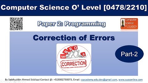 Correction of Errors Part 2. By Sabihuddin Ahmed Siddiqui