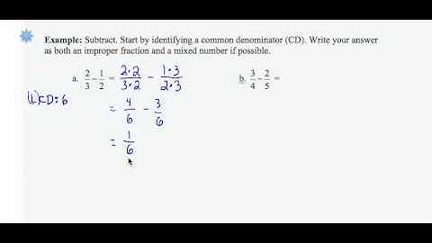 SWL3E5: Basic Arithmetic - Subtract Fractions with Unlike Denominators